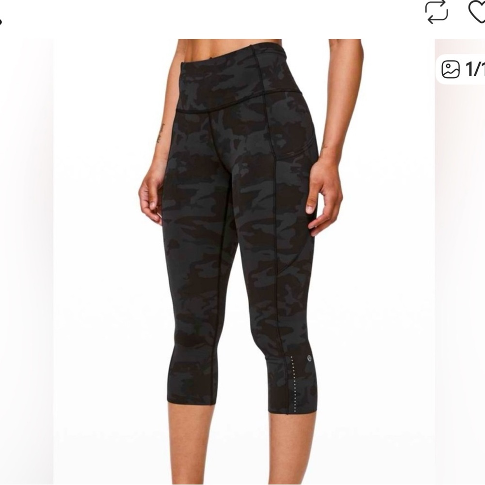 lululemon athletica Incognito Camo Crop Capri - Black & Dark Gray